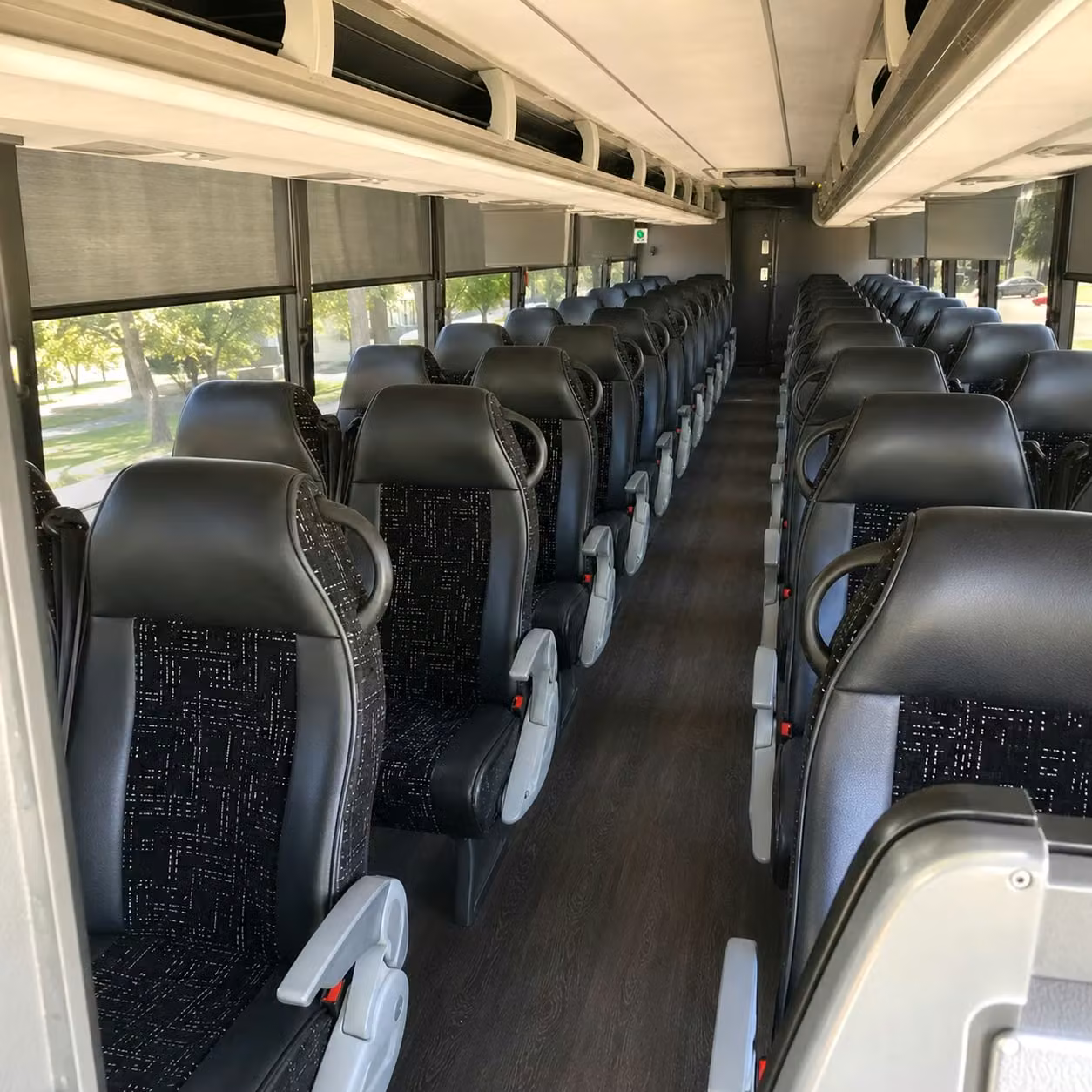 56 passenger charter bus inside